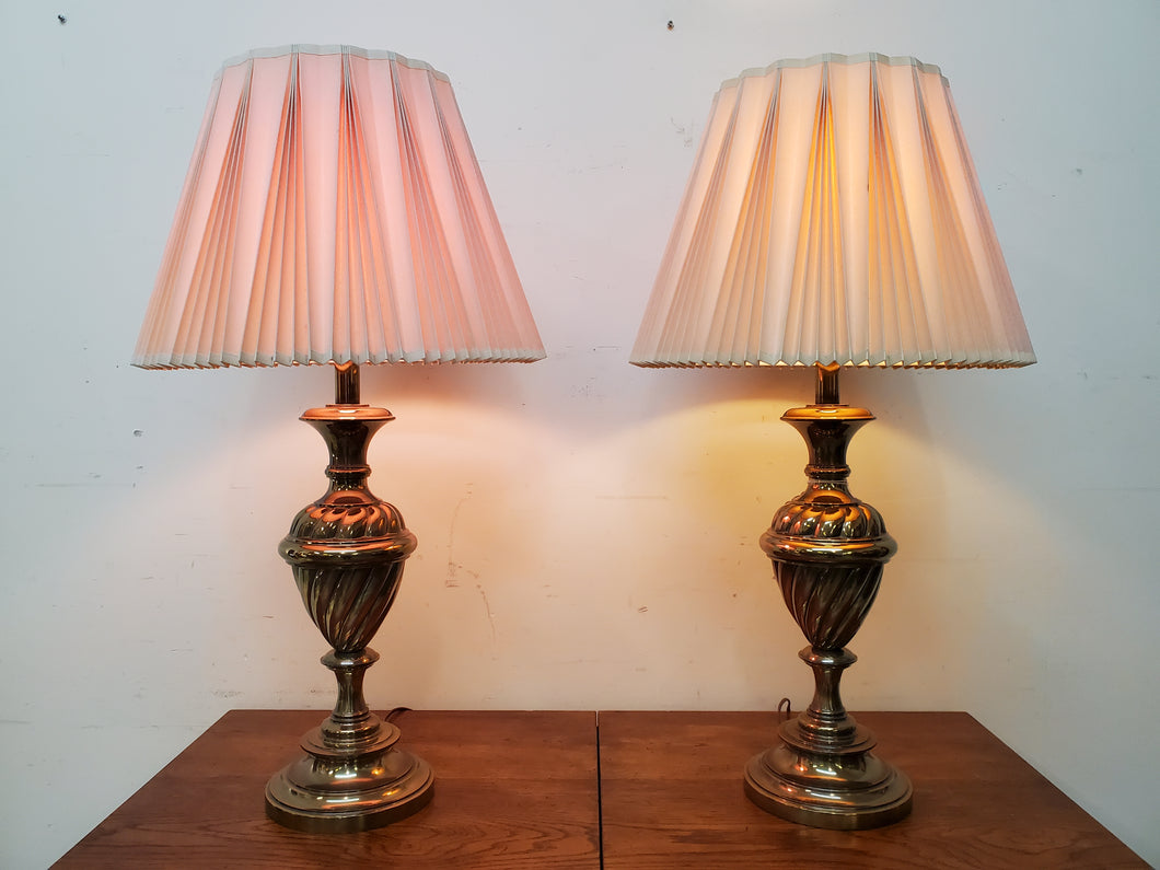 Pair Vintage Stiffel Brass Table Lamps