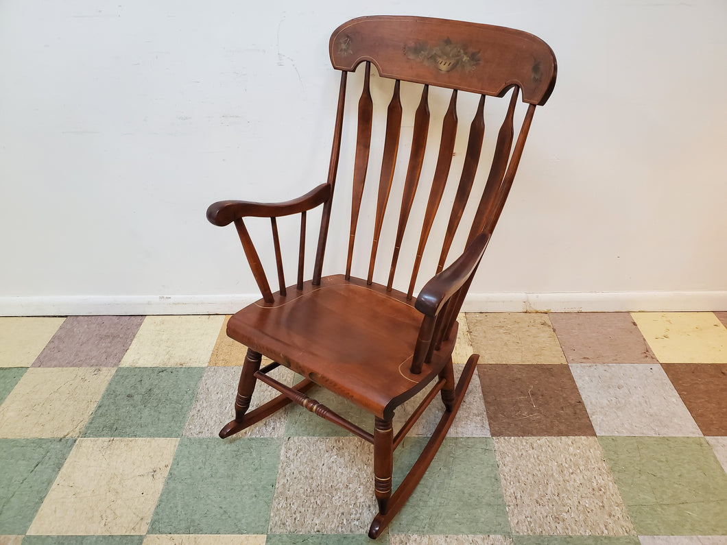 Vintage S. Bent and Bros Wooden Rocking Chair - Hand Painted