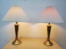 Load image into Gallery viewer, Pair Vintage Brass Table Lamps
