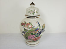 Load image into Gallery viewer, Vintage Japanese Satsuma Peacock Ginger Jar Crackle Glaze - Gold Trim
