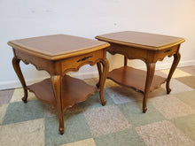 Load image into Gallery viewer, Pair Vintage French Provincial End Tables With Drawers
