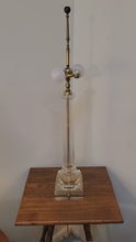 Load and play video in Gallery viewer, Vintage Clear Glass Column Lamp With Brass Base
