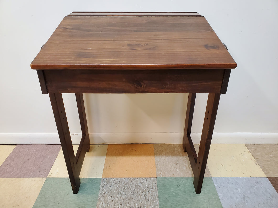 Vintage Pine Clerks Desk - Flip Top Writing Desk