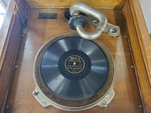 Load image into Gallery viewer, Antique Hand Crank Salon Decca Phonograph - Gramophone - Tiger Oak Cabinet
